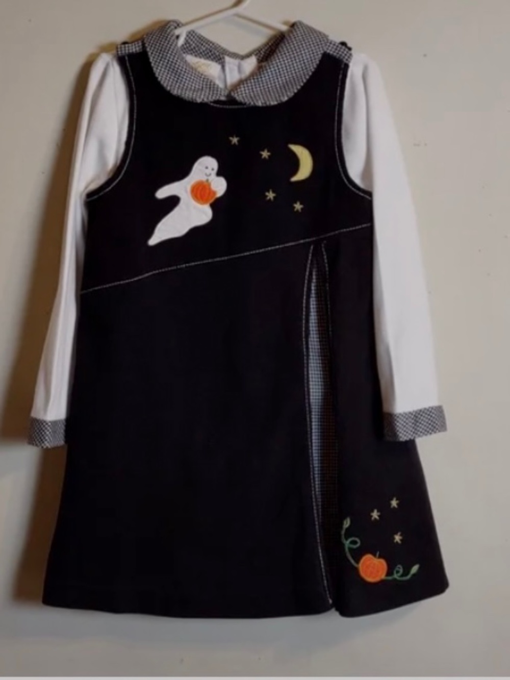 🎃 90’s RARE EDITIONS Girls Halloween Dress Jumper ghost pumpkin